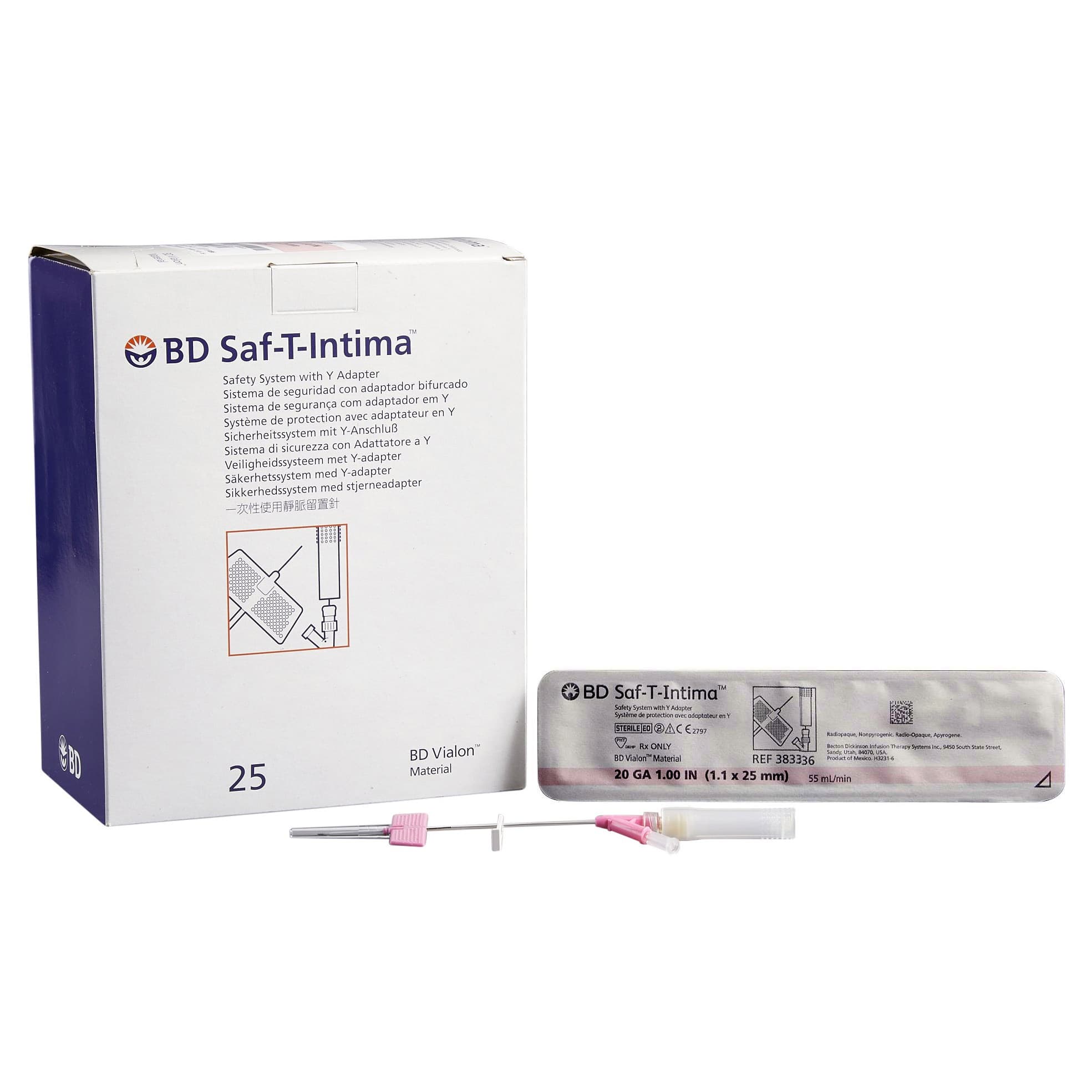 BD Closed IV Catheter 20 Gauge, 1 Inch Retracting Needle - Box of 25 - Image 1