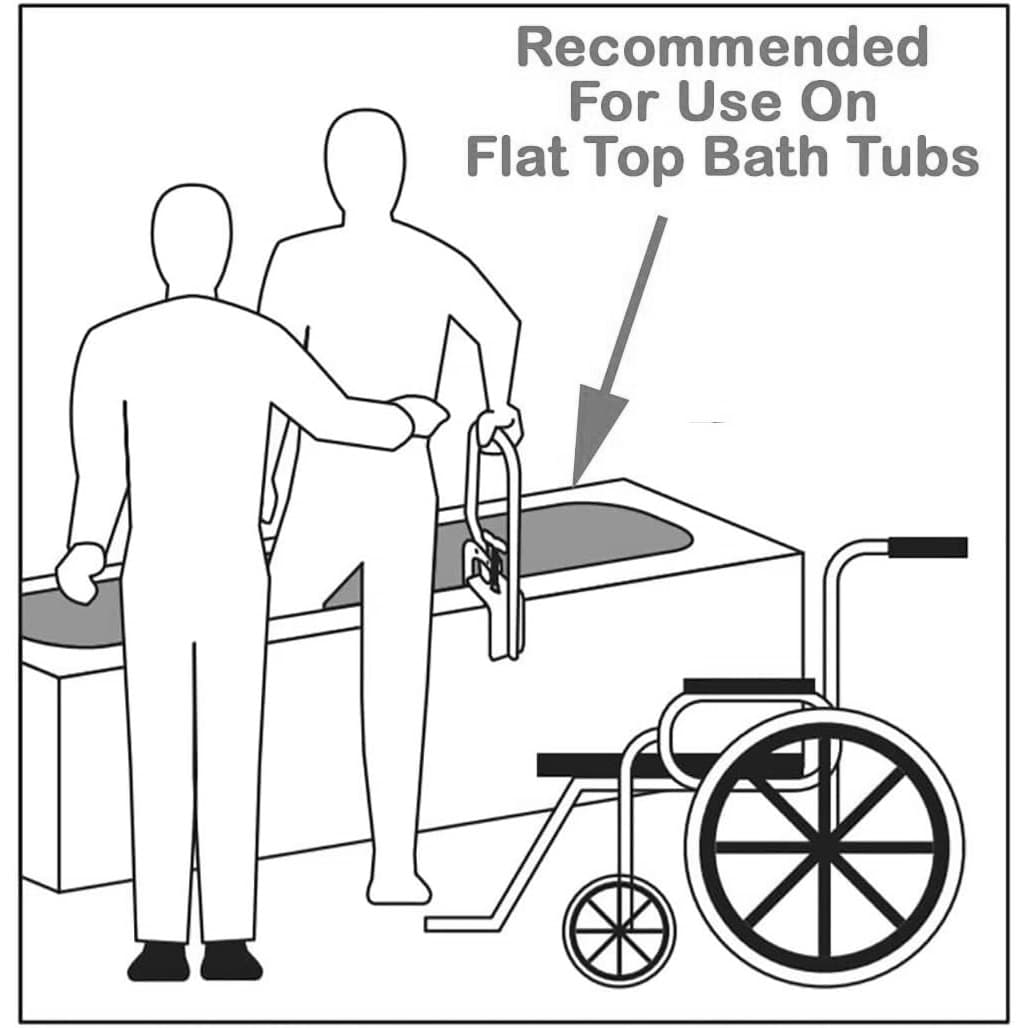 Carex White Bathtub Rail for Fiberglass Tubs and Clawfoot Tub - Image 3