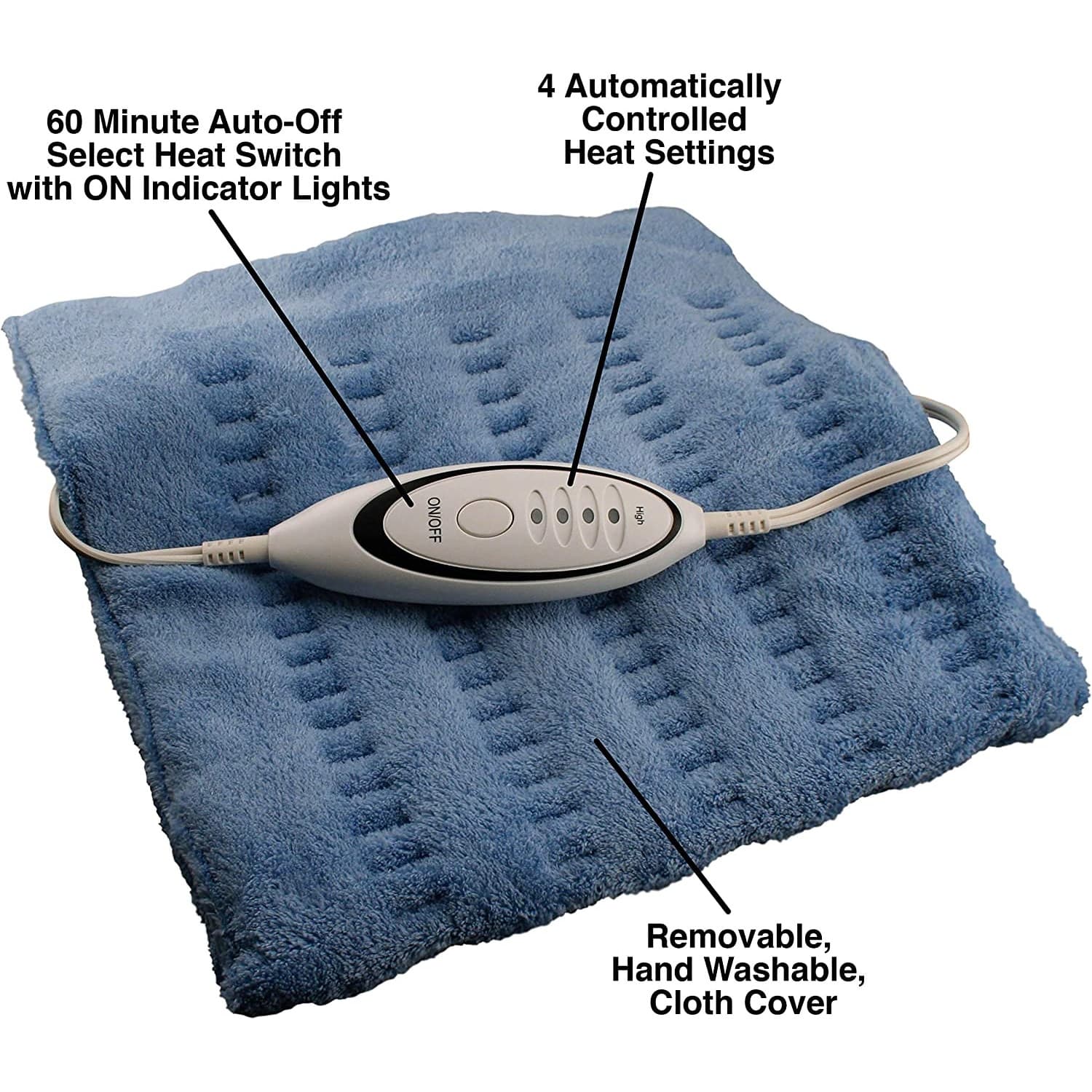 Cara King Size Deluxe Select Heat Switch Moist-Dry Heating Pad - Image 3