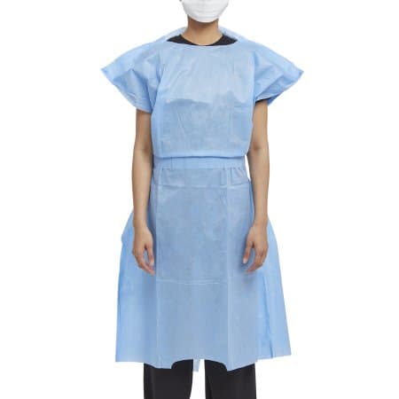Halyard Inc Patient Exam Gown, Blue - Case of 100 - Image 1