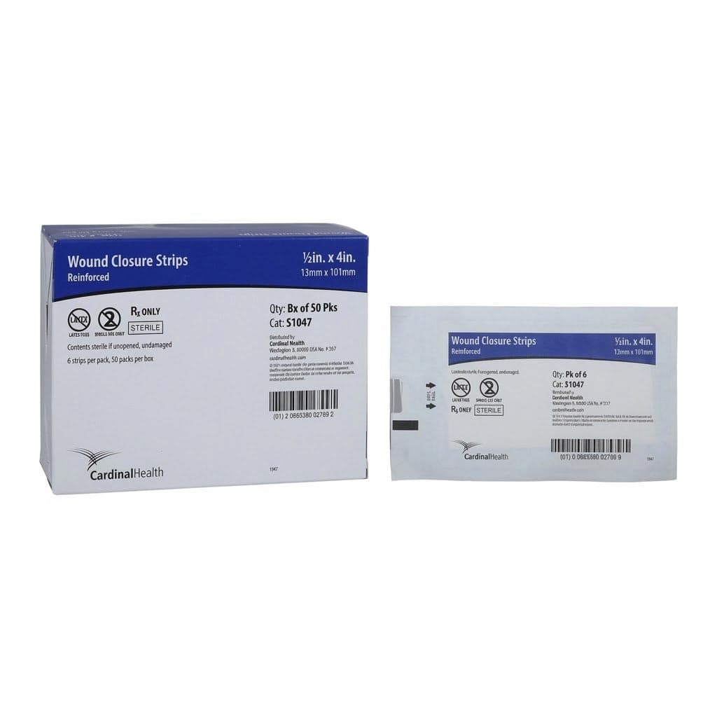 Cardinal Health Reinforced Wound Closure Strip, 1/2 x 4 Inch - Pack of 300 Strips - Image 1