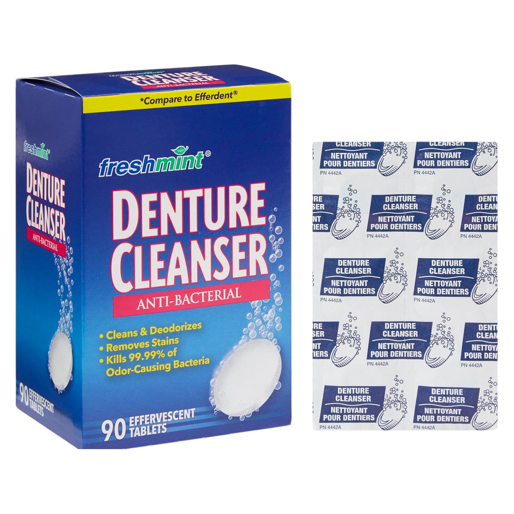 Freshmint Denture Cleaner, Mint Flavor - Box of 90 - Image 1