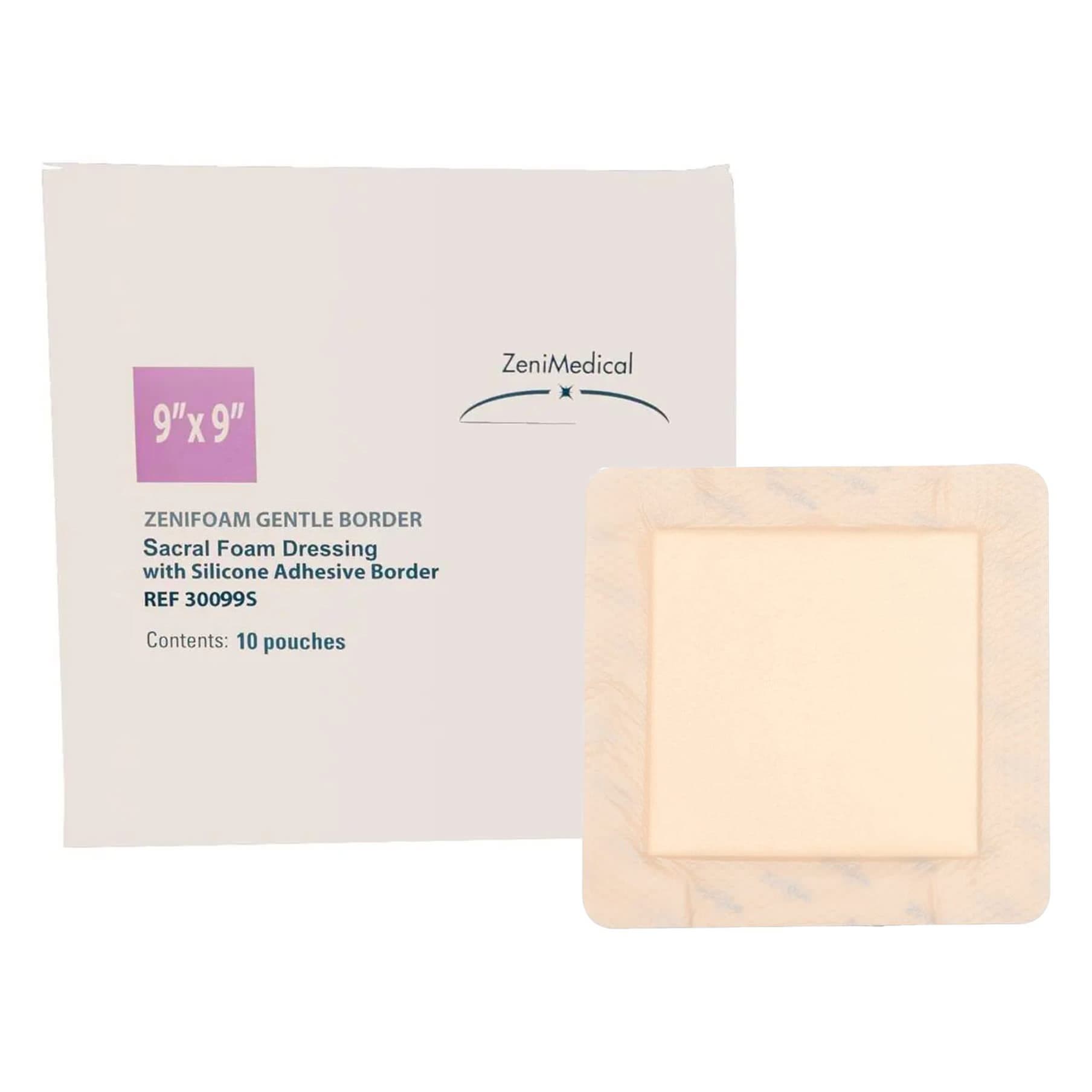 ZeniFoam Gentle Border Sacral Foam Dressing with Silicone Adhesive Border - Image 5