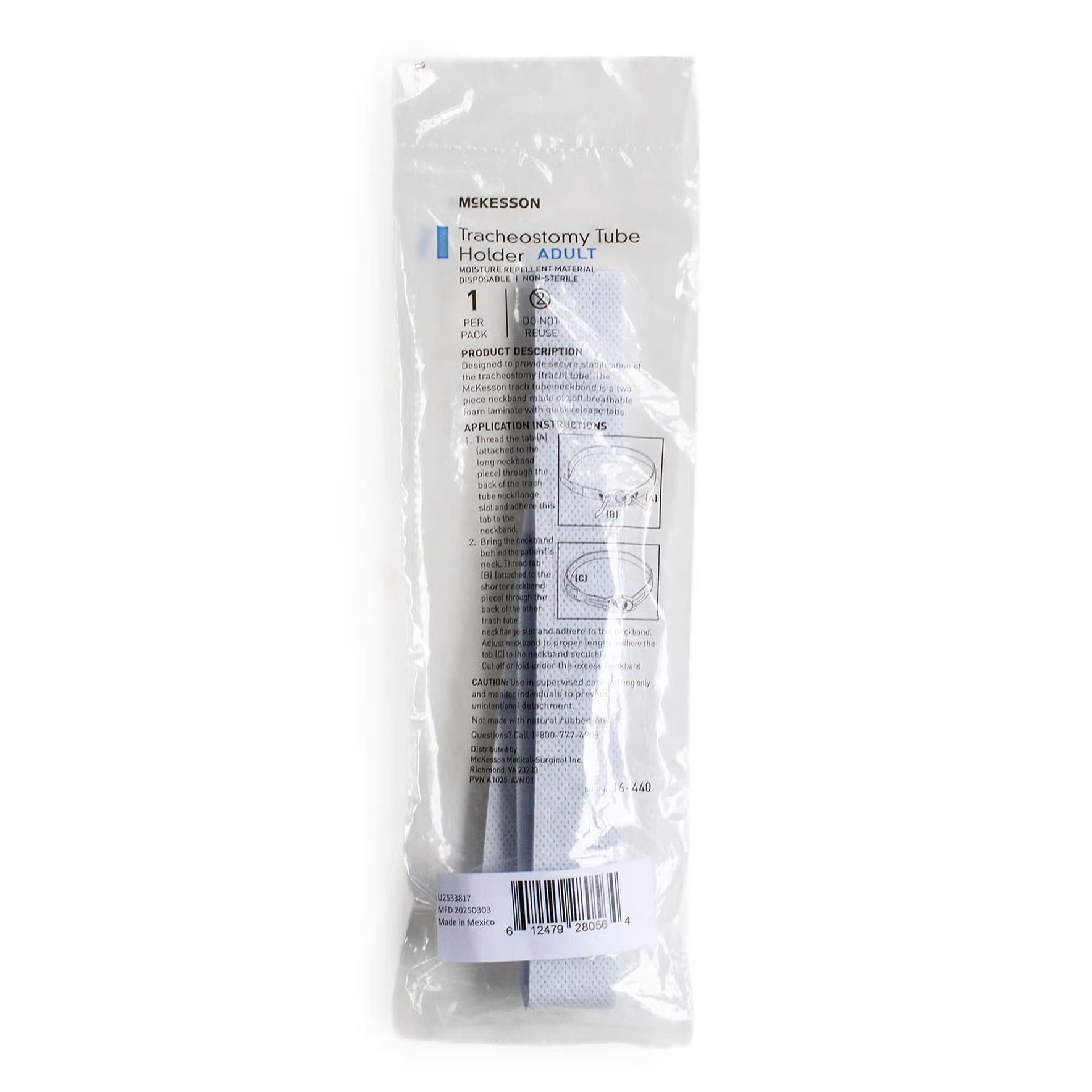 McKesson Tracheostomy Tube Holder, Adult, 1 x 19 Inch - Box of 10 - Image 1