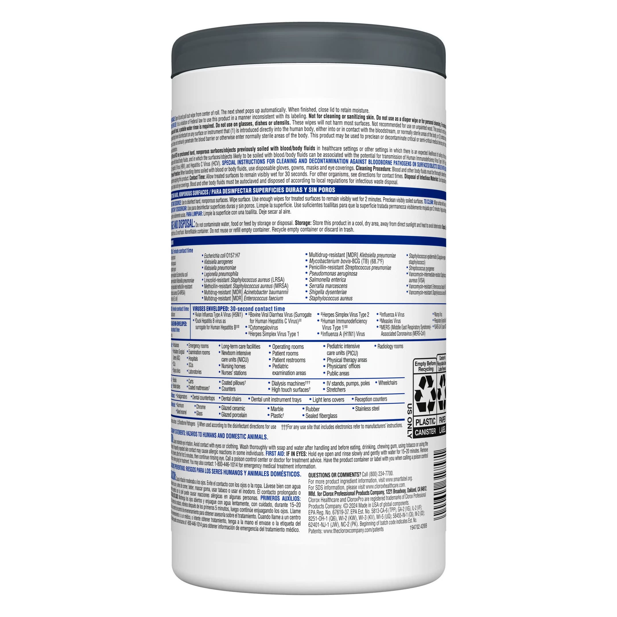 Clorox Healthcare VersaSure Surface Disinfectant Cleaner Wipe - Image 2