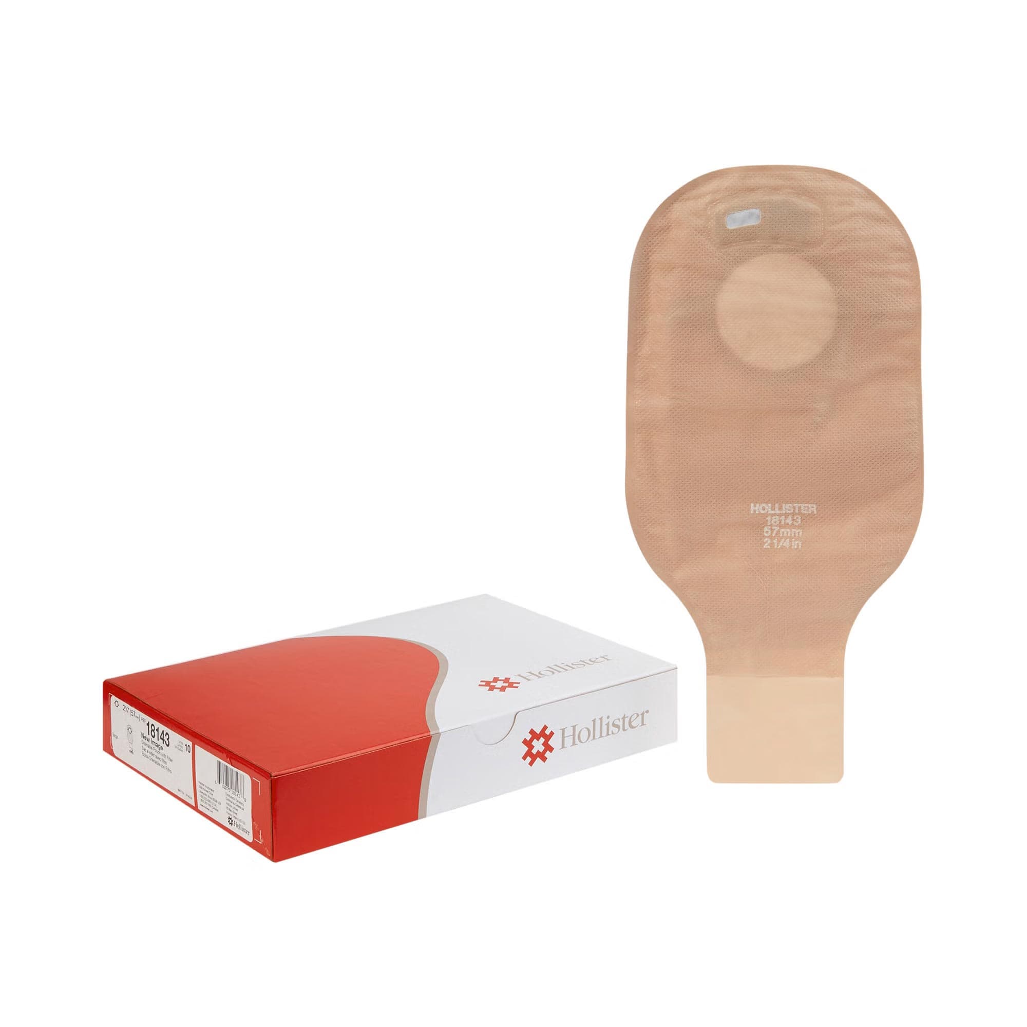 New Image 2-Piece Drainable Ostomy Pouch With Clamp Closure and Filter, Beige, 2-1/4 Inch - Box of 10 - Image 1