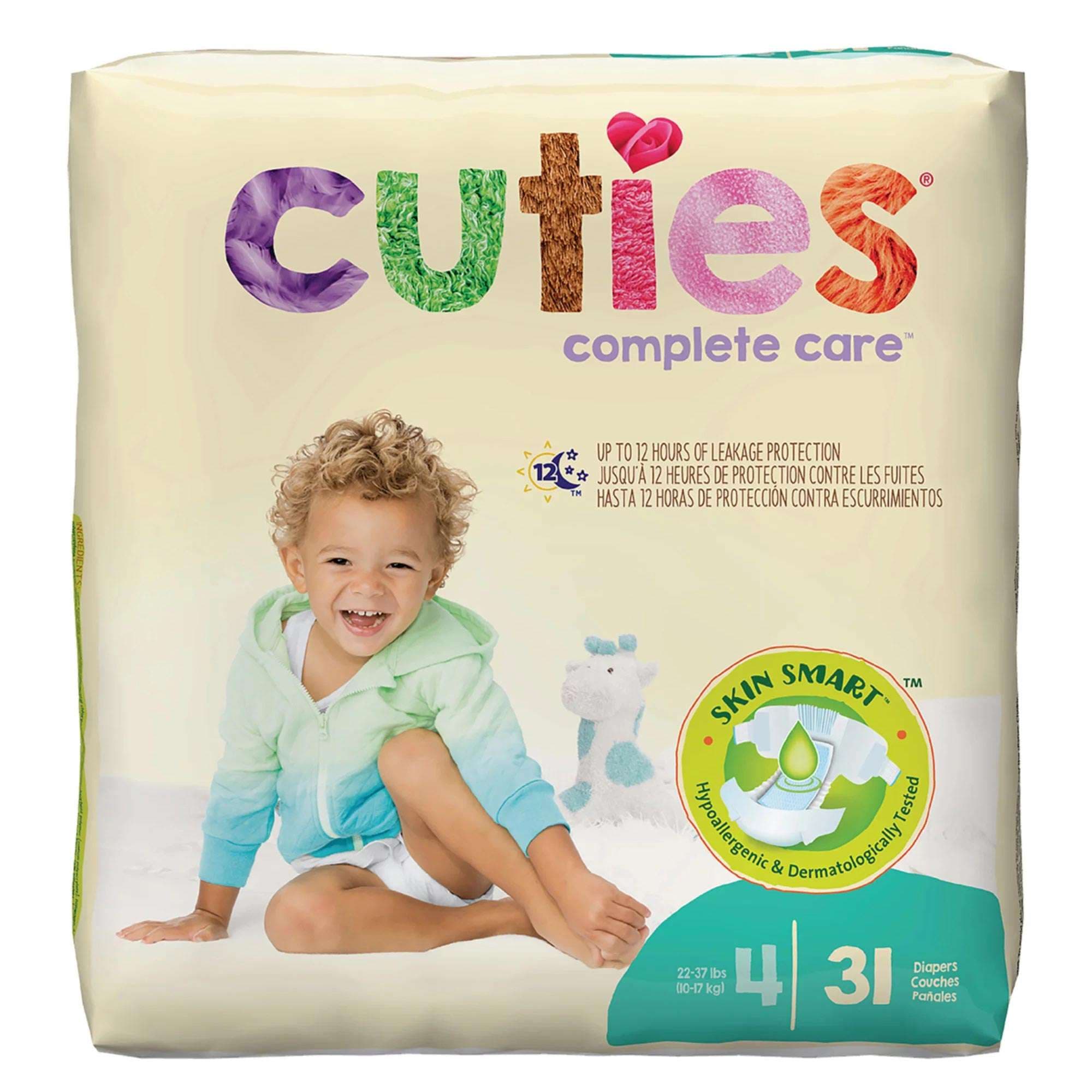 Cuties Complete Care Baby Diapers, Size 4 - Box of 124 - Image 1