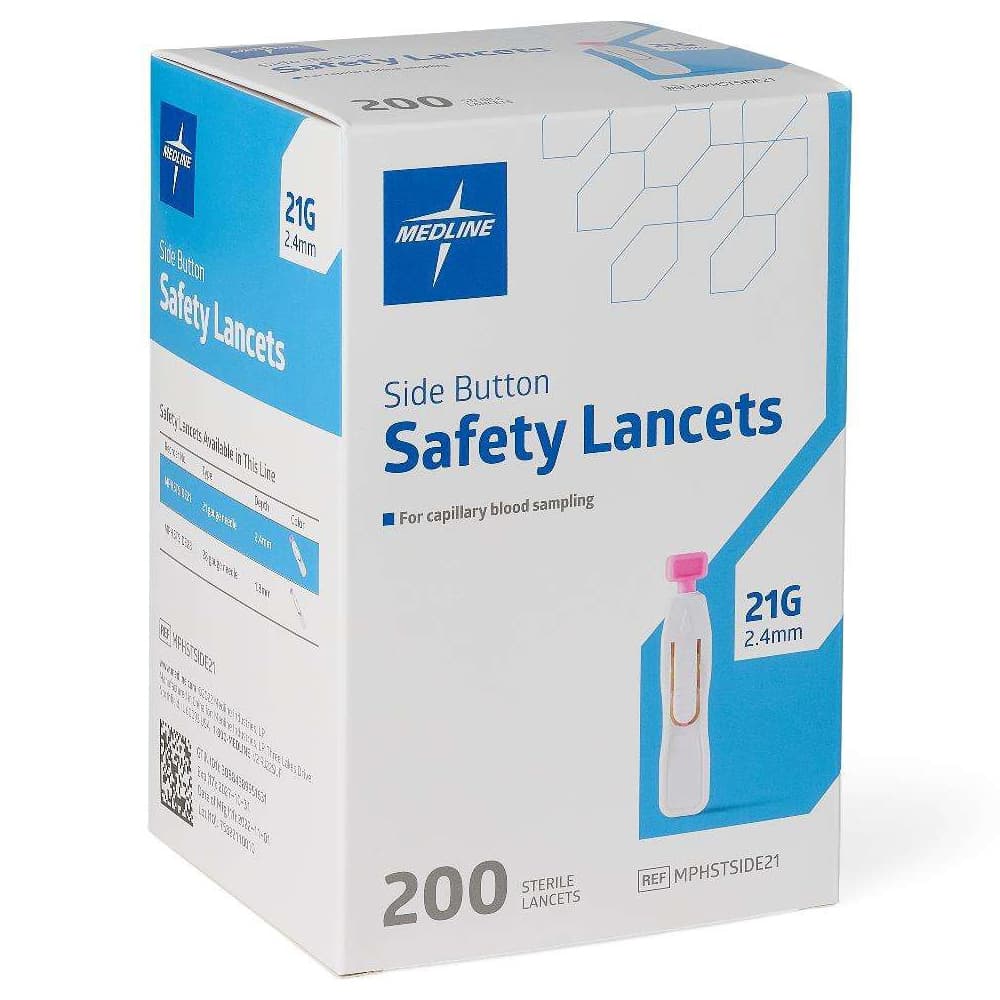 Medline Sterile Safety Lancets, with Side-Button Activation - Image 1