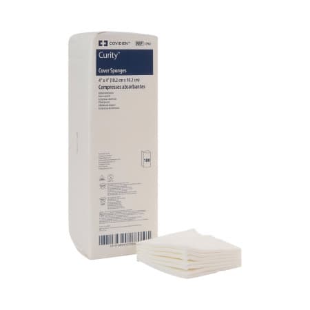 Curity Cover Wound Sponges, Non-Sterile, 4 x 4 Inch - Package of 100 - Image 1
