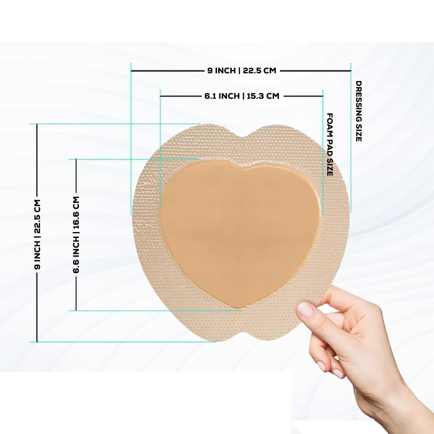 MedVance Sacral Bordered Silicone 9 x 9 Inch Foam Dressing, 6.1 x 6.6 Inch Pad - Image 1