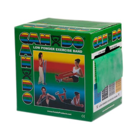 CanDo Low Powder Exercise Band Rolls, 50 yard, Green, Medium - Image 1
