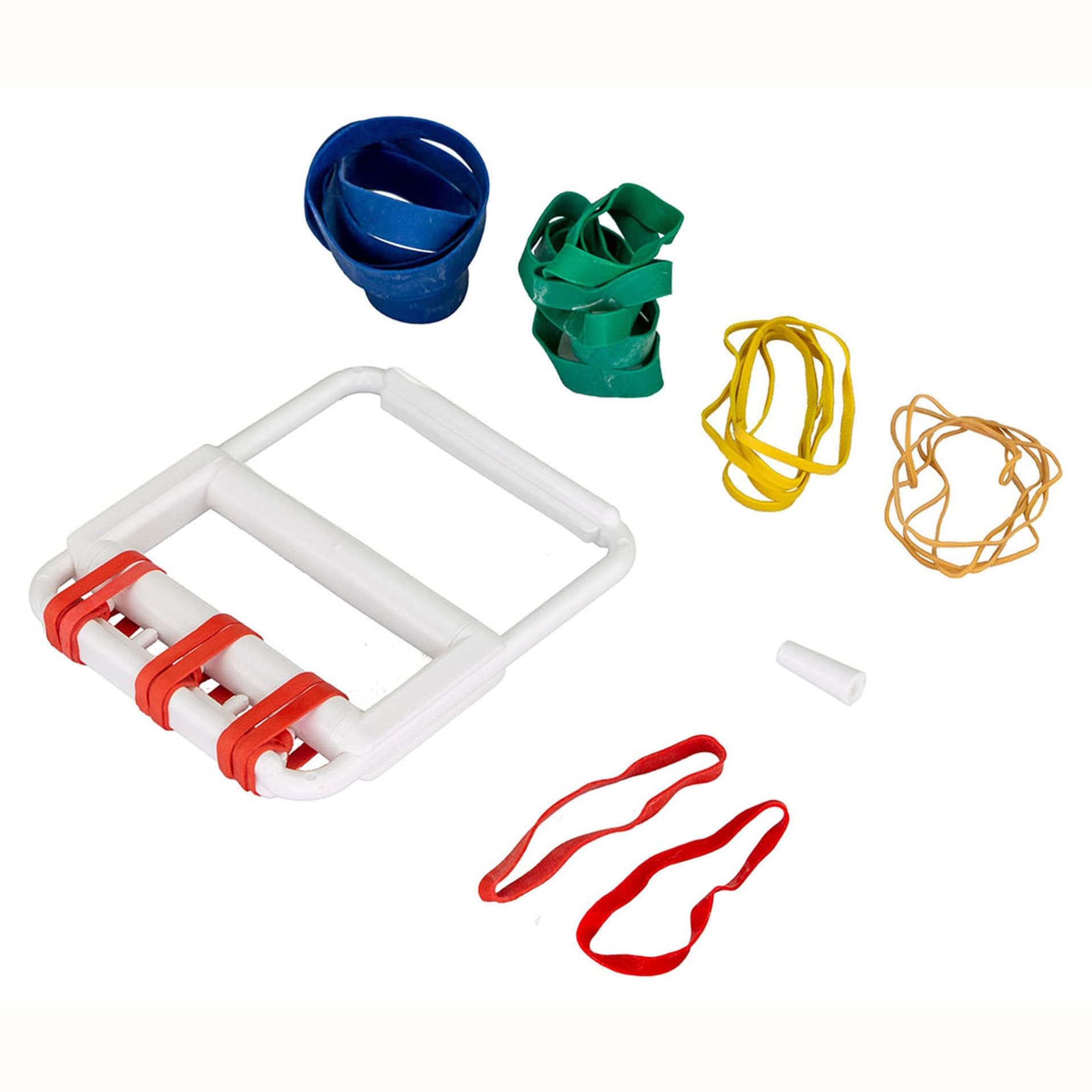 CanDo Latex Free rubber-band hand exerciser (5 Each: tan, yellow, red, green, blue) - Image 1