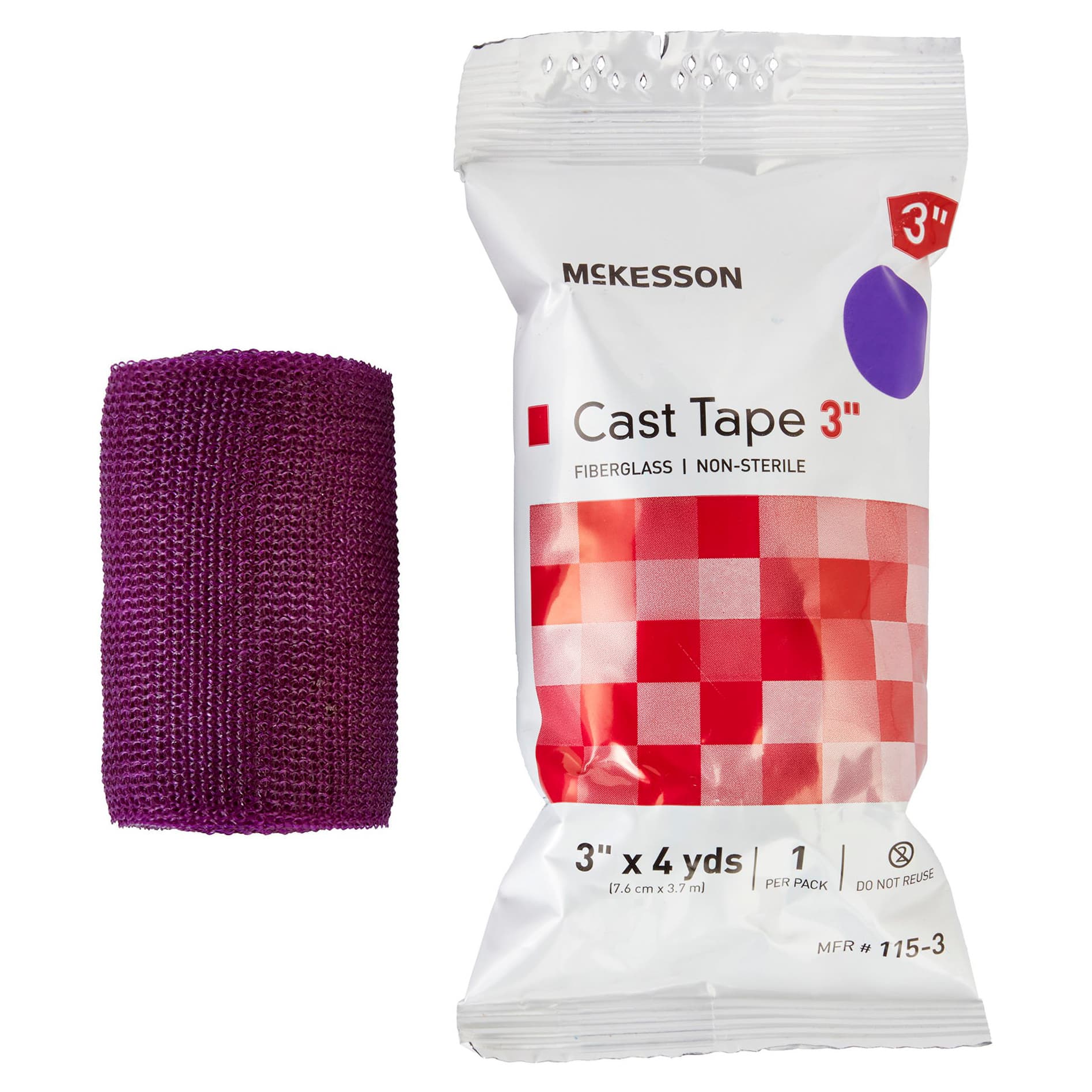 McKesson Cast Tape, Purple, 3 Inch x 12 Foot, Fiberglass - Box of 10 - Image 1