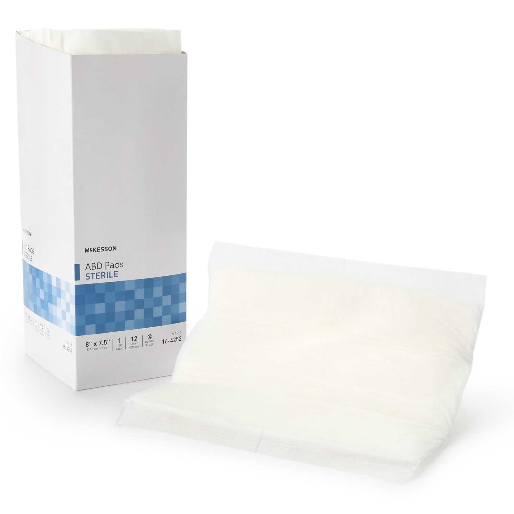 McKesson Nonwoven Abdominal Pad, 7-1/2 x 8 Inch - Box of 12 - Image 1