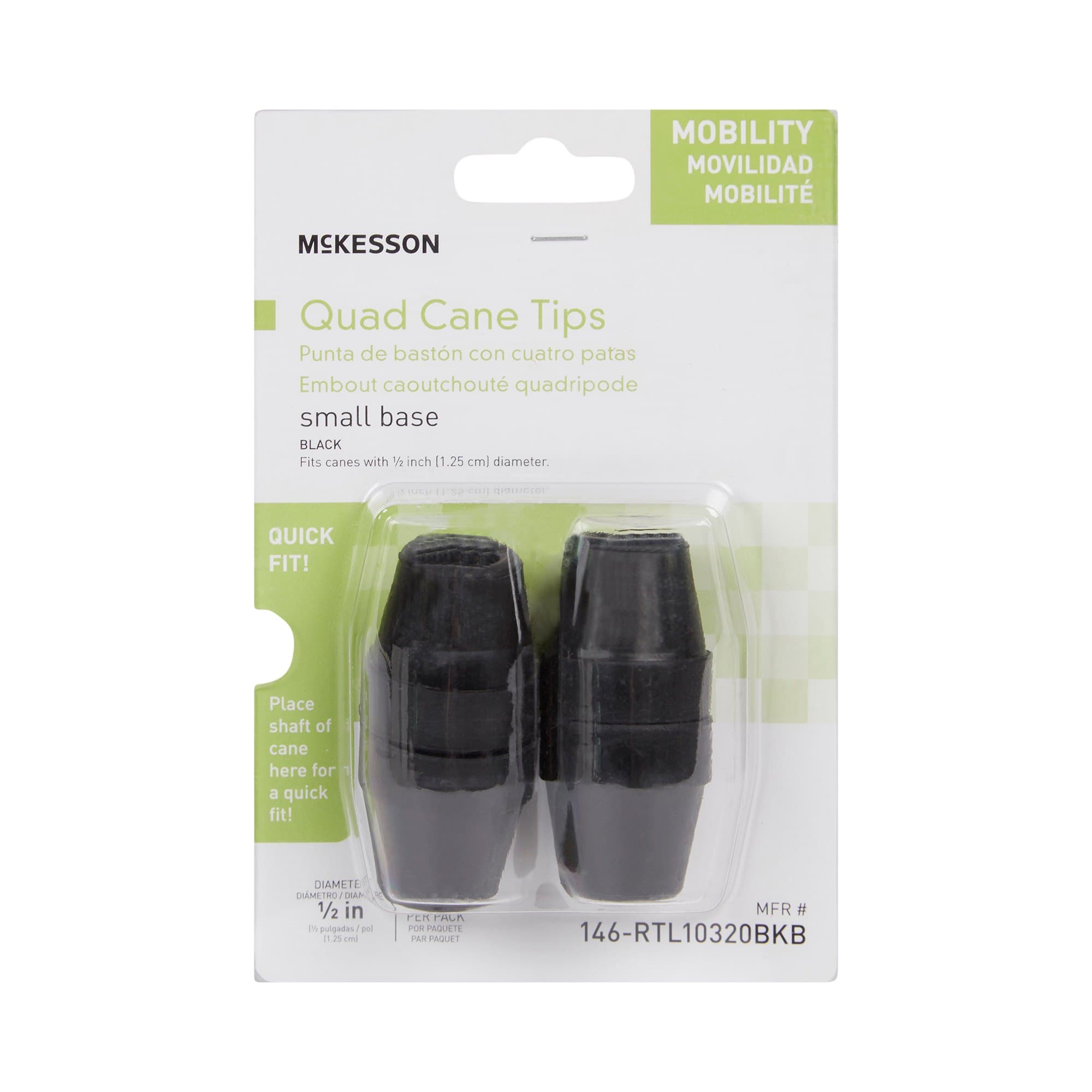 McKesson Black Rubber Cane Tip - Image 2
