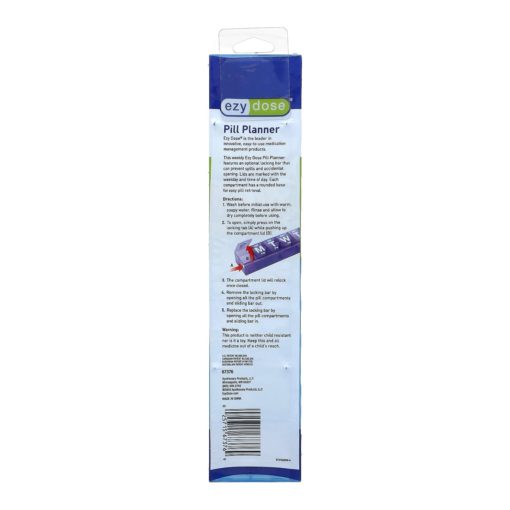 Ezy Dose Locking Weekly AM/PM Pill Planner - Image 2
