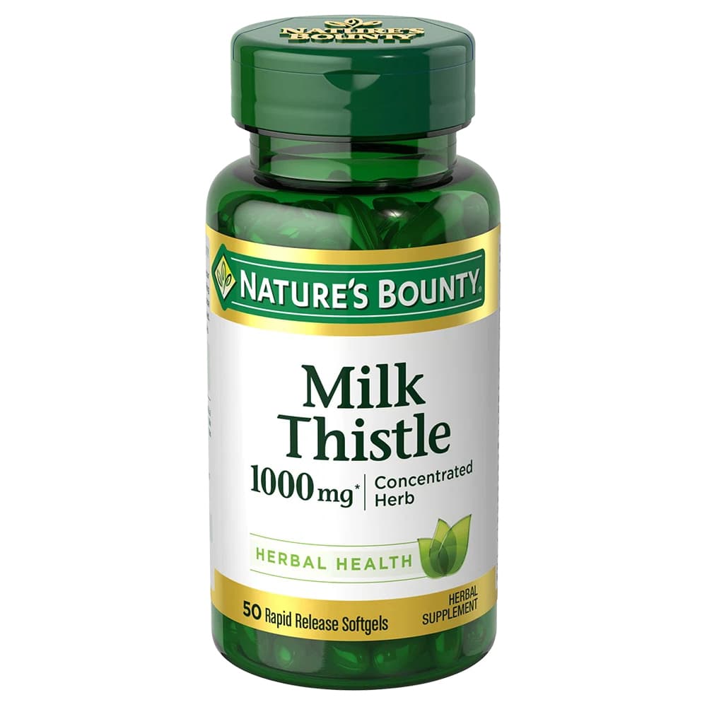 Nature's Bounty Silymarin Milk Thistle Softgels, 1000 mg - Bottle of 50 - Image 1