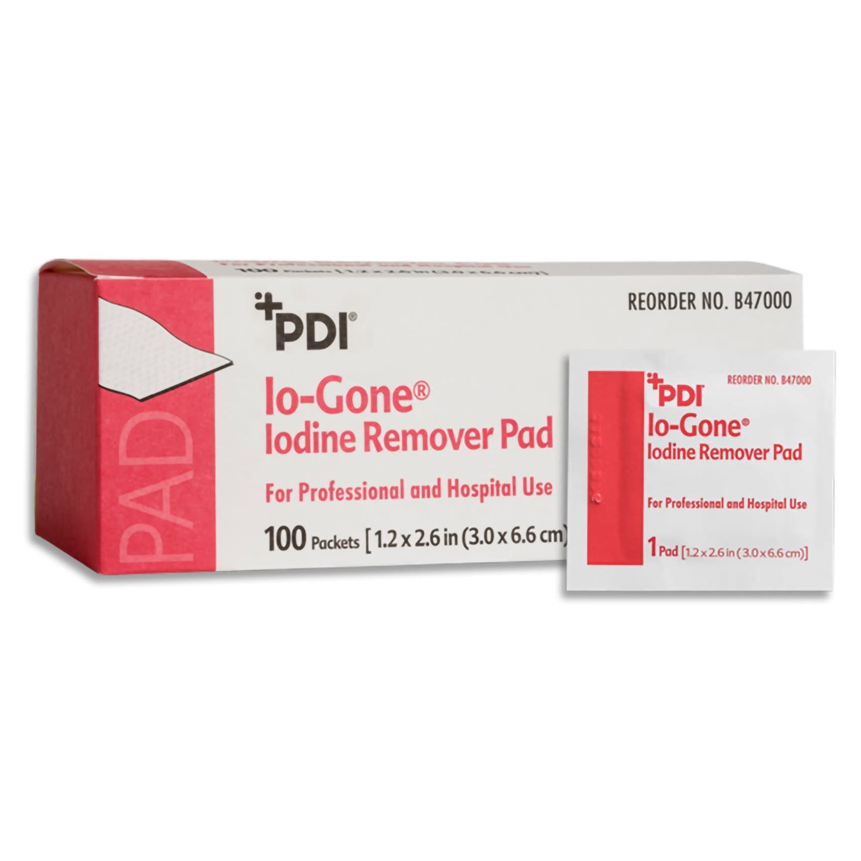 PDI Io-Gone Iodine Removal Prep Pad, 1-1/4 X 2-5/8 Inch - Image 1