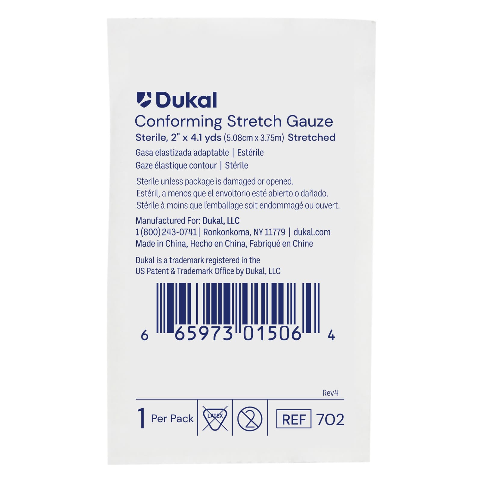 Dukal Conforming Stretch Gauze Bandage, 2 Inch x 4.1 Yard - Image 1