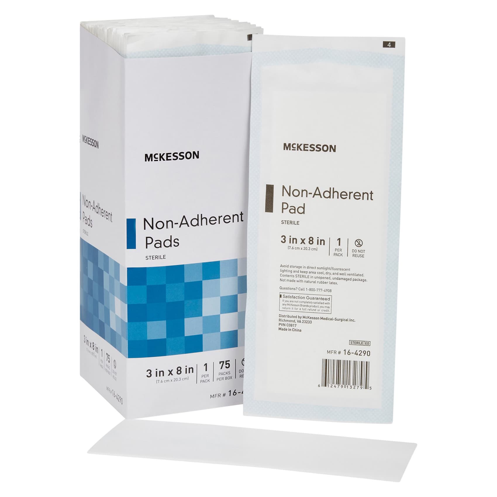 McKesson Polyester Non-Adherent Dressing, 3 x 8 Inch - Box of 75 - Image 1