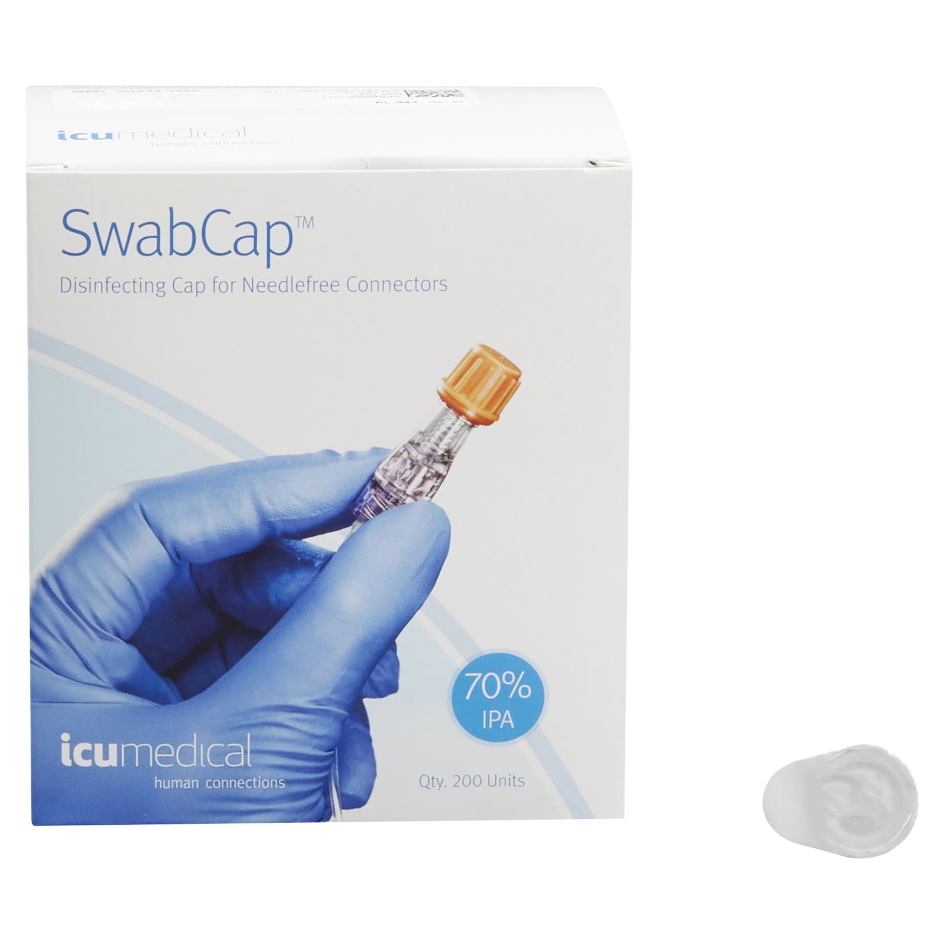 SwabCap Disinfecting Cap, 70% isopropyl alcohol - Case of 2000 - Image 1