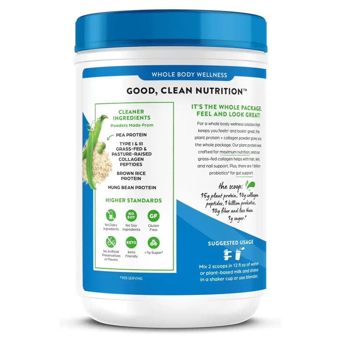 Orgain Plant Protein Plus Collagen Powder Vanilla Bean - Image 2