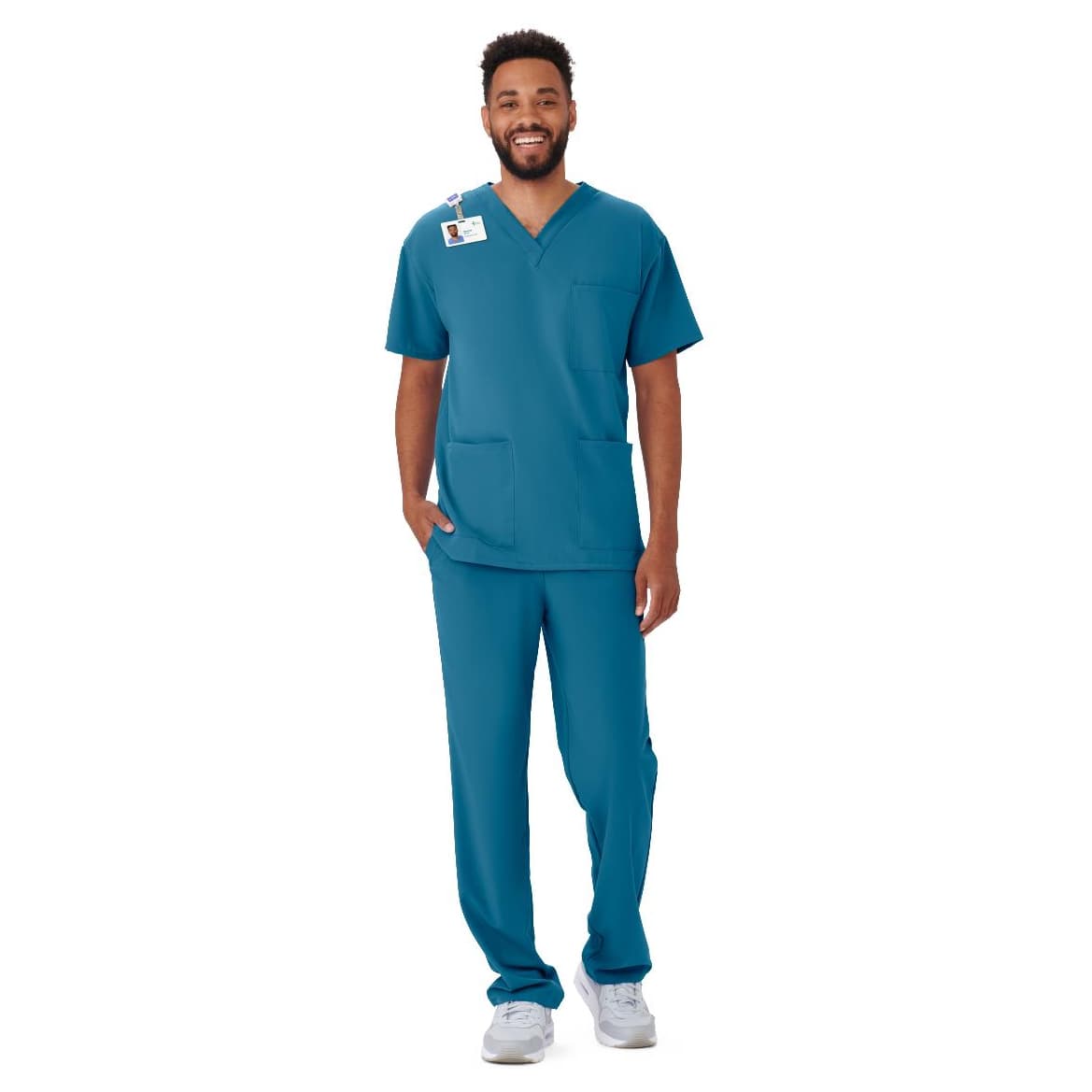 Medline Henderson AVE Unisex Scrub Tops with Shoulder Loop - Image 2