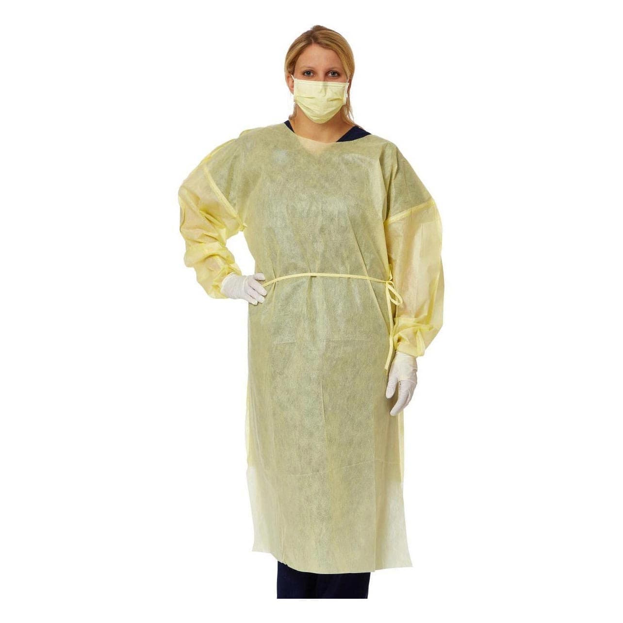 QuickComply Protective Procedure Gown, Yellow - Bag of 10 - Image 1