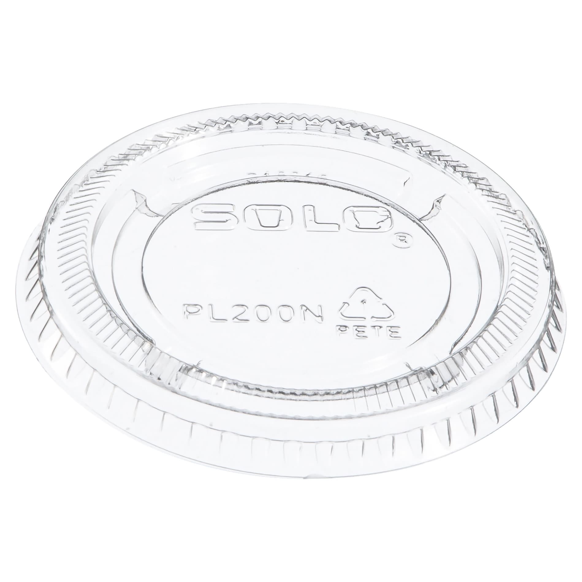 Dart Solo Clear Plastic Souffle Disposable Cup Lid - Sleeve of 125 - Image 1