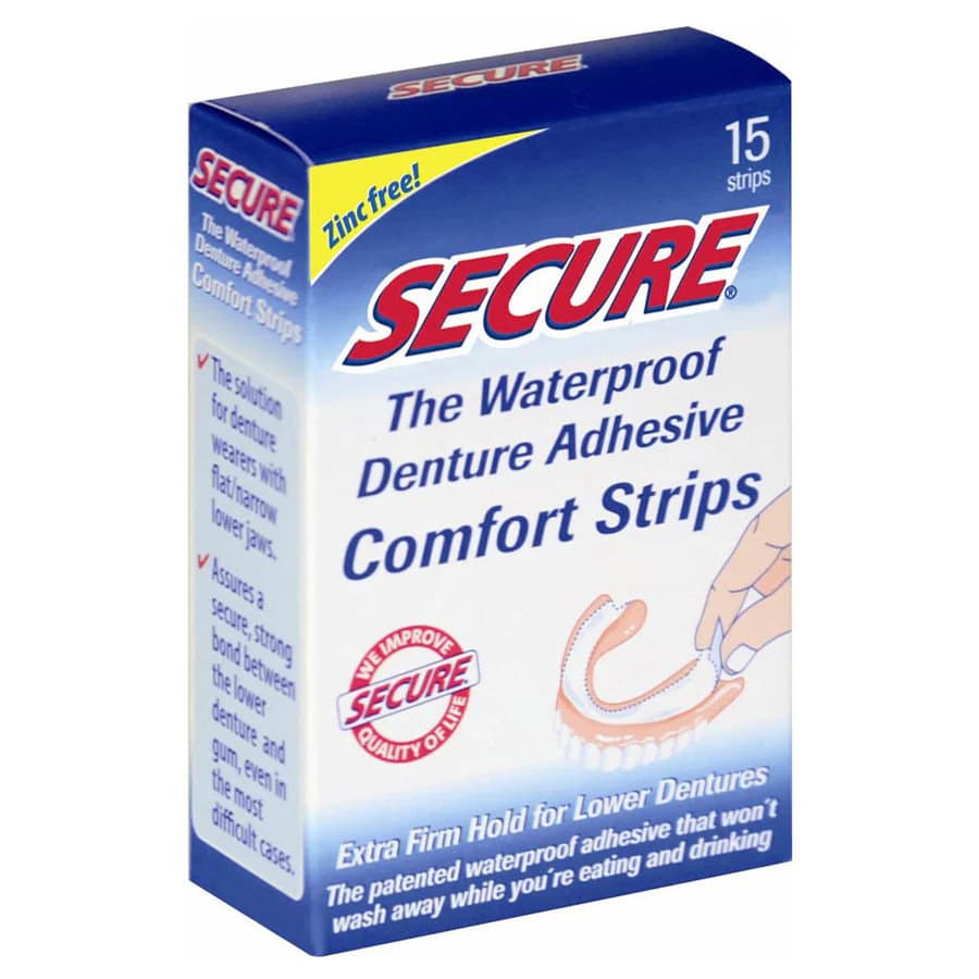Windmill Secure Denture Adhesive Comfort Strip, Waterproof - Case of 12 - Image 1