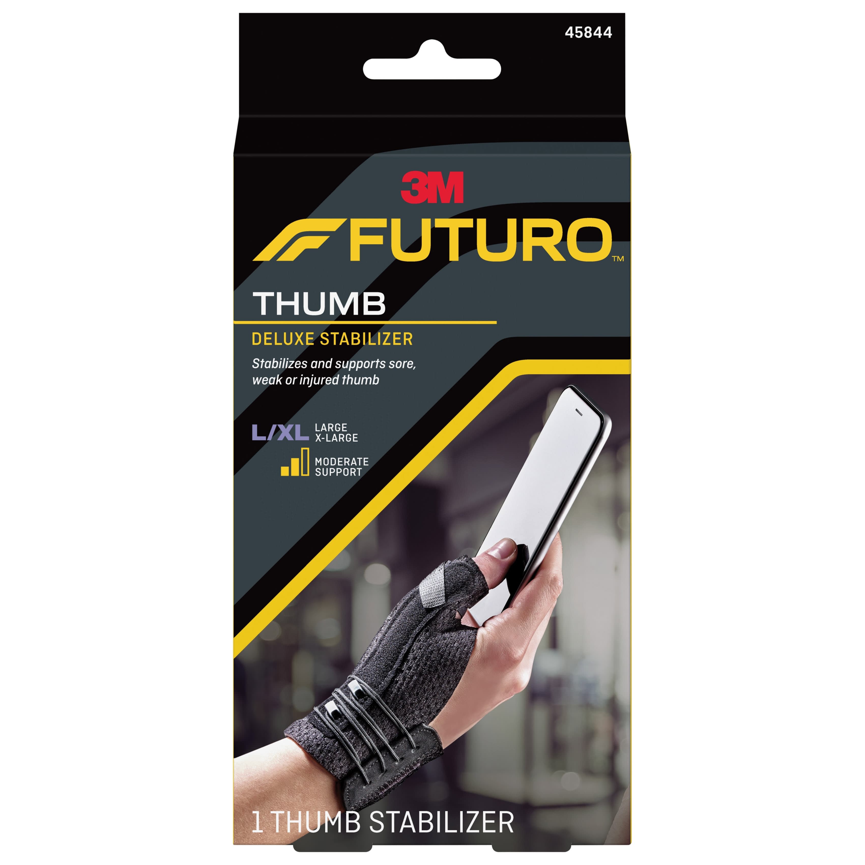 3M Futuro Deluxe Adult Thumb Stabilizer, Black, Large-Extra Large - Each - Image 1