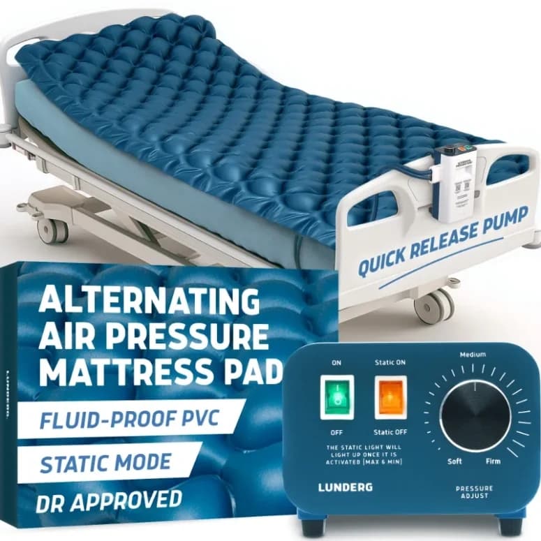 Lunderg Alternating Air Pressure Mattress Pad with Pump, PVC Twin Size (35"x75") - Image 1