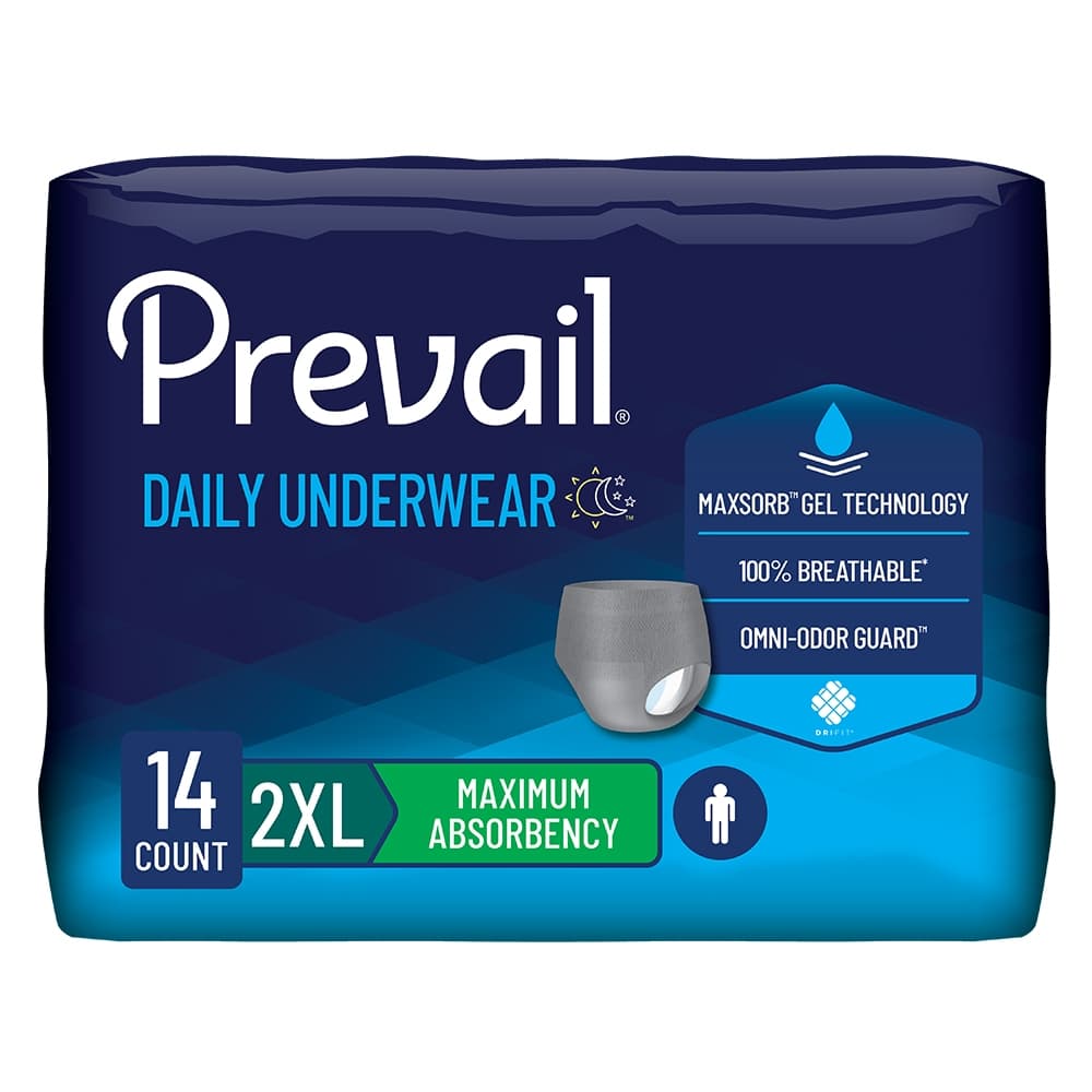 Prevail Maximum Absorbent Daily Underwear for Men, 2X-Large - Package of 14 - Image 1