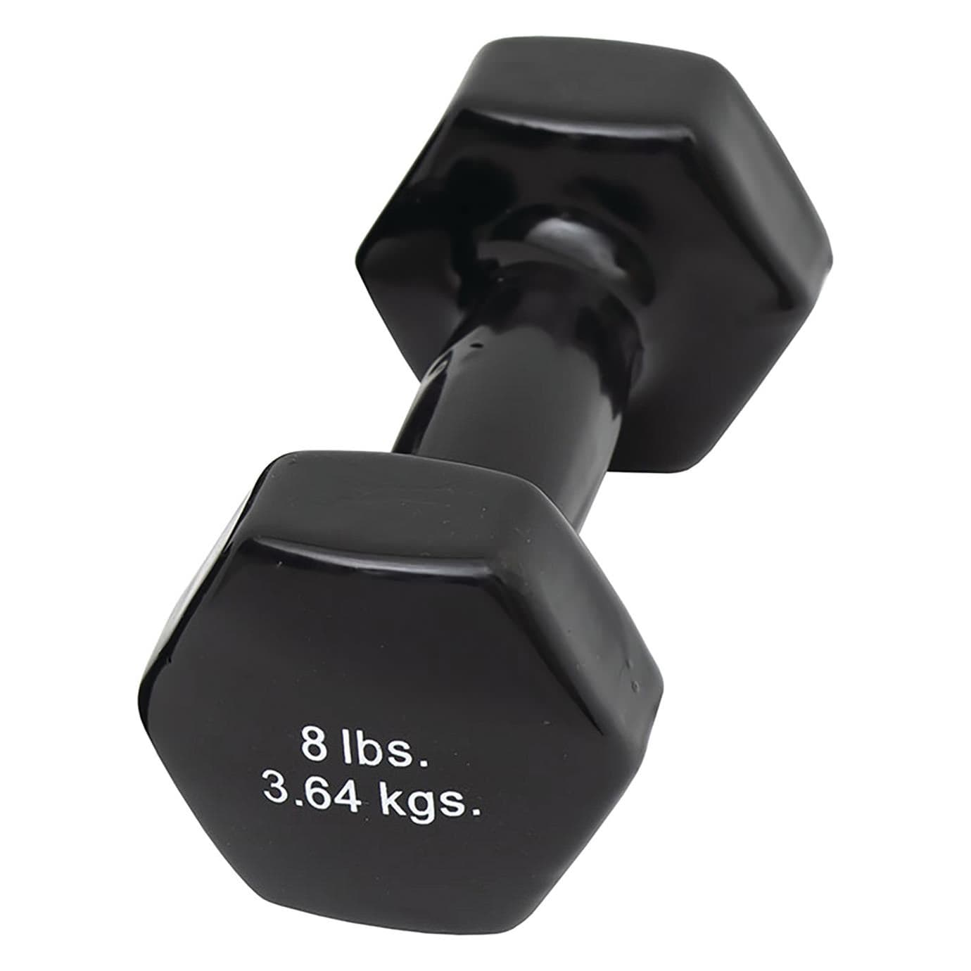 CanDo vinyl coated dumbbell, Black, 8 Lb - Each - Image 1