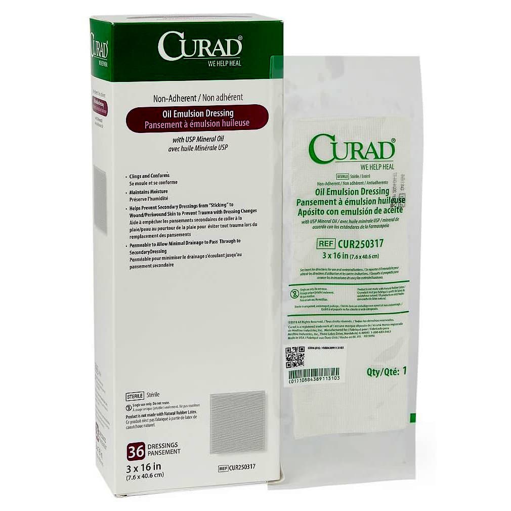 Curad Non-adherent Oil Emulsion Dressing, Sterile