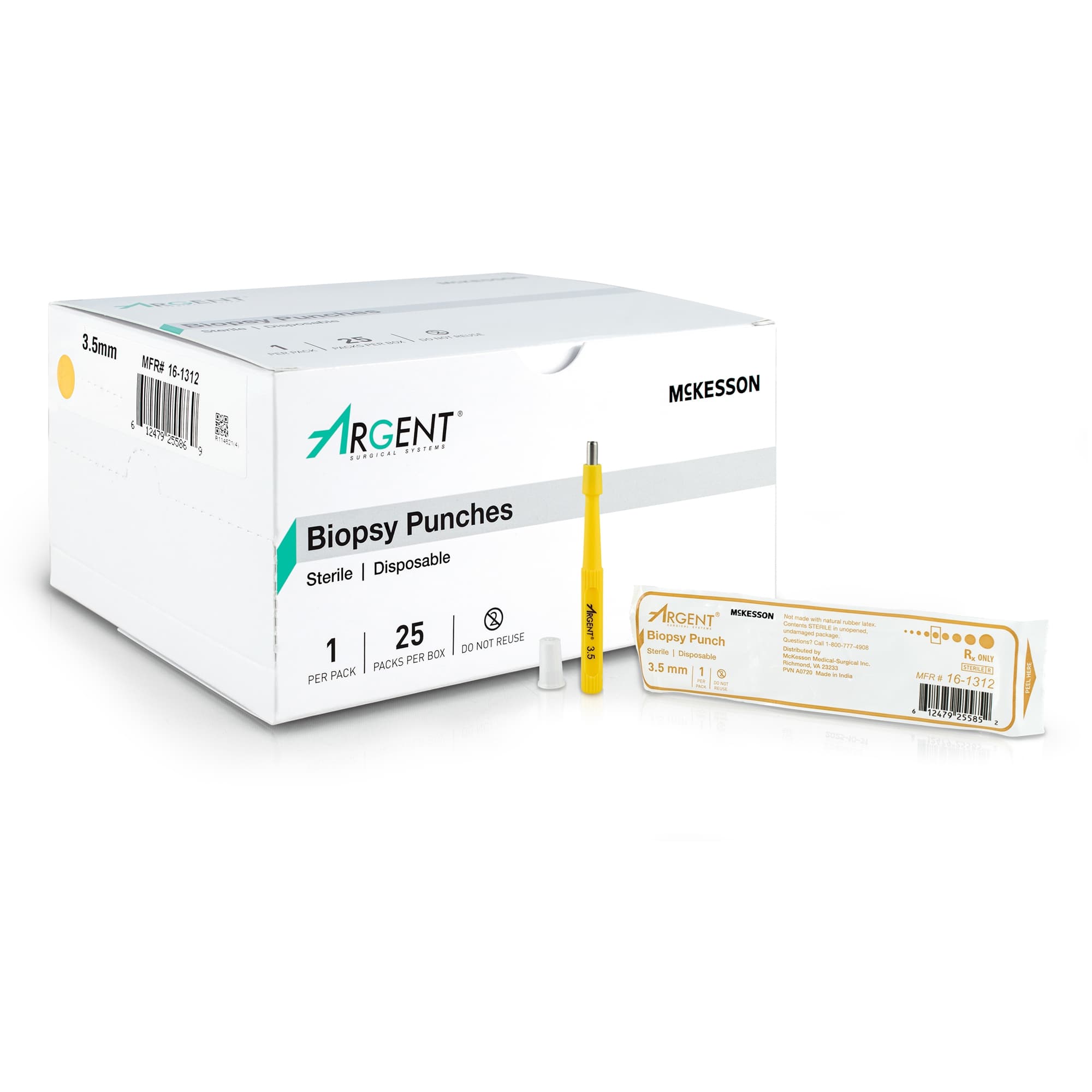 McKesson Argent Biopsy Punch, Dermal, 3.5 mm - Case of 100 - Image 1