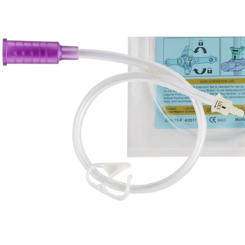AMT Mini Classic Straight Connector with Bolus Adapter, 12" - Box of 10 - Image 1