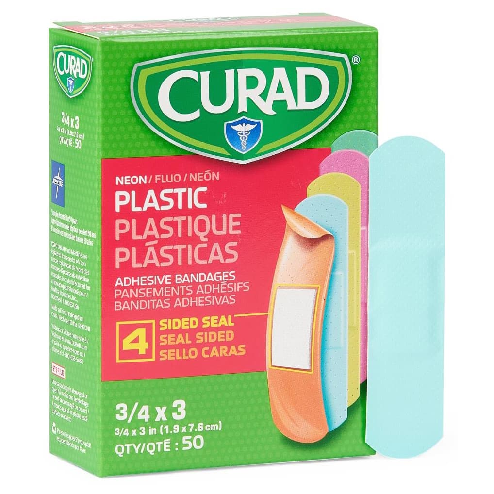 Curad Neon Adhesive Bandages, 3/4 x 3 Inch - Image 1