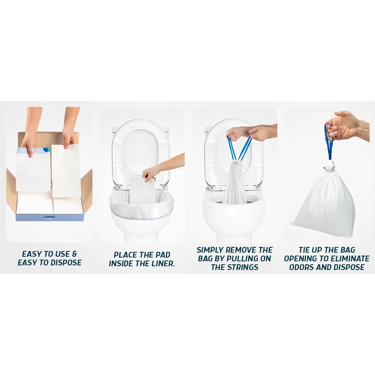 Lunderg Toilet Bowl Liners with Super Absorbent Pads - Image 3