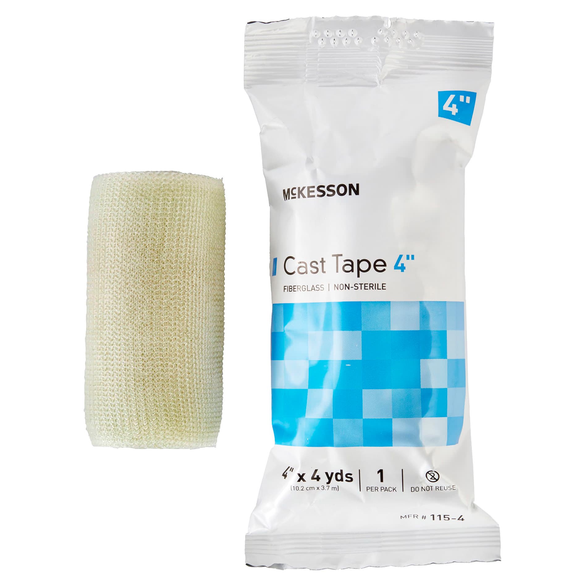 Mckesson Cast Tape 4 Inch x 12 Foot, Fiberglass, White - Box of 10 - Image 1