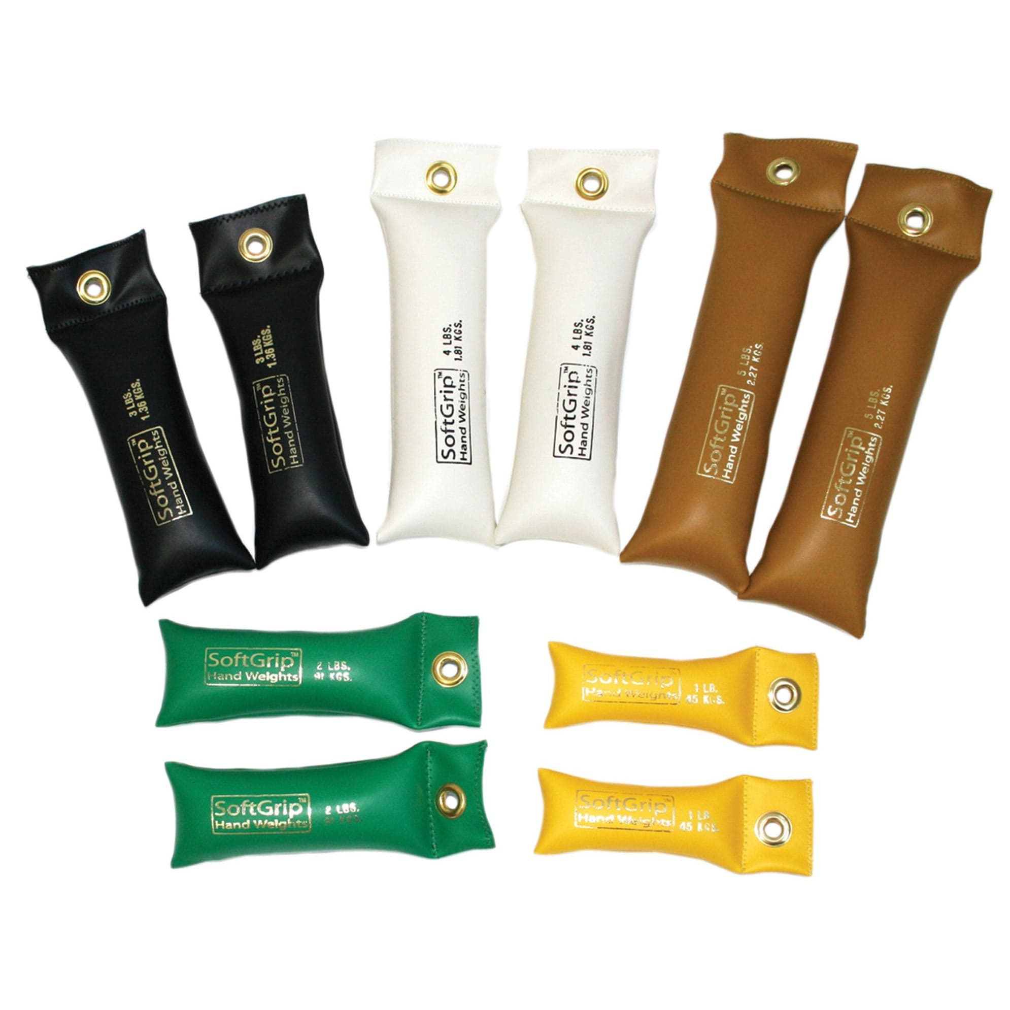 CanDo SoftGrip Hand Weights LiTE Set of 10 Piece (2 Each: 1, 2, 3, 4, 5 lbs.) - Image 1