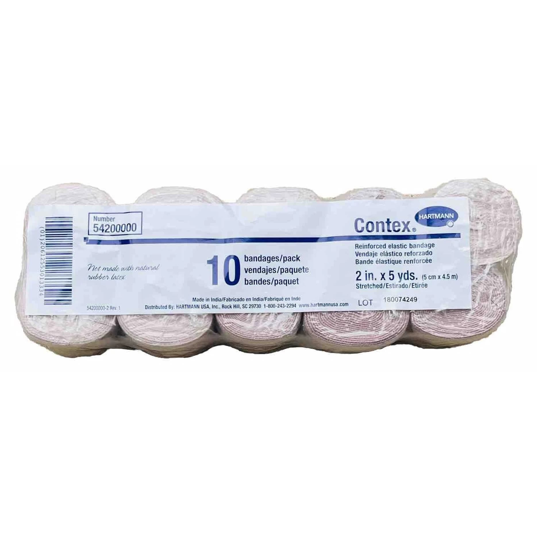 Contex LF Standard Elastic Bandage, Clip Detached, Tan, 2 Inch x 5 Yard, NonSterile - Case of 60 - Image 1
