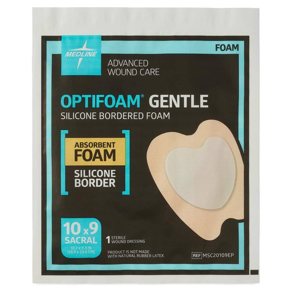 Optifoam Gentle Sacral Silicone Bordered Foam Dressing, 10 x 9 Inch - Each - Image 1