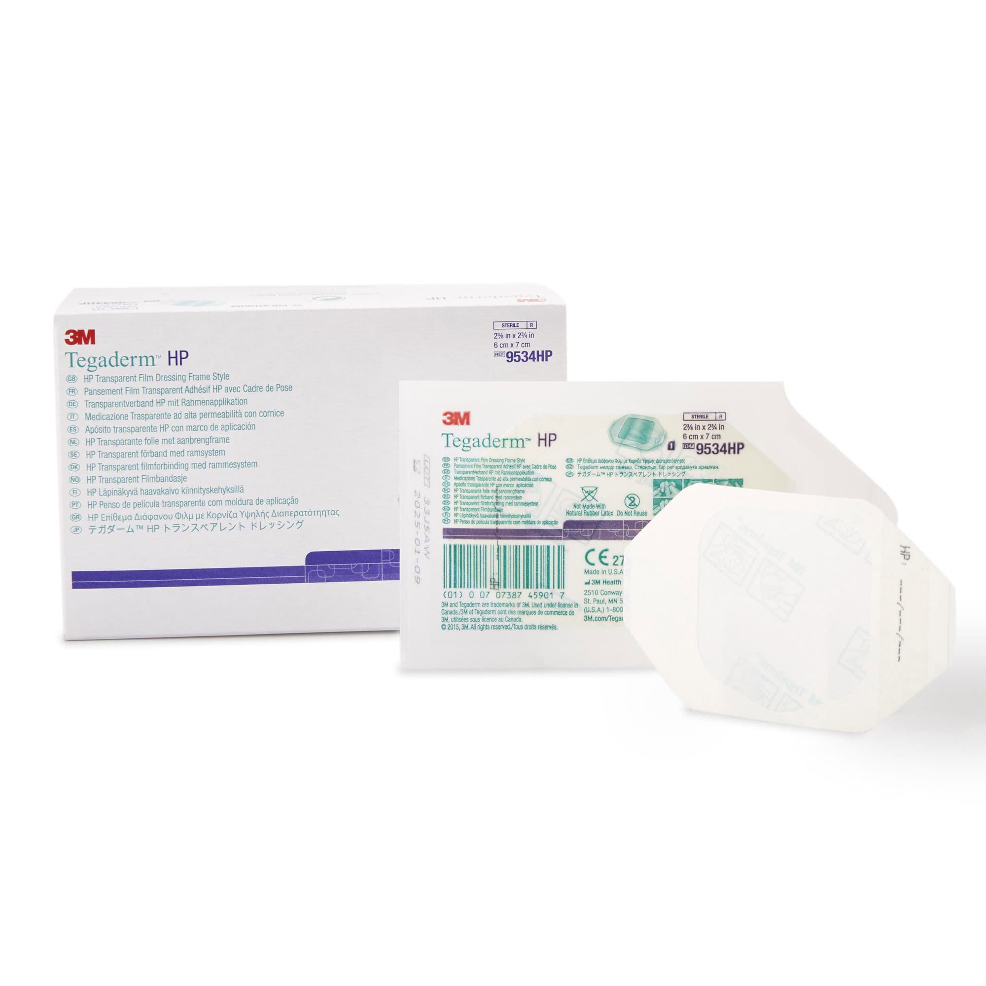 3M Tegaderm HP Transparent Film Dressing with Label, 2-3/8" x 2-3/4" - Each - Image 1