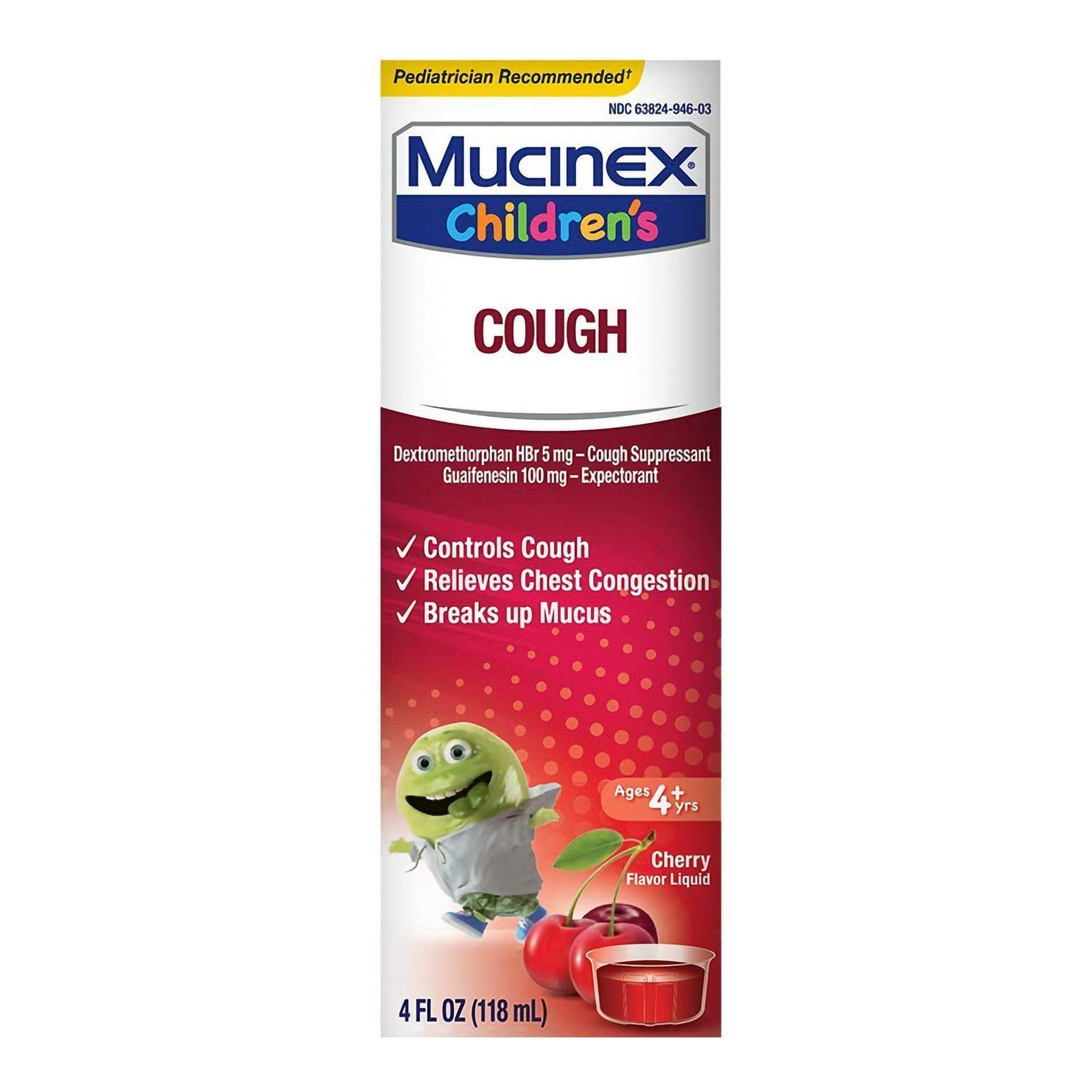 Mucinex Children's Cough Liquid, Cherry Flavor, 4 oz - Each