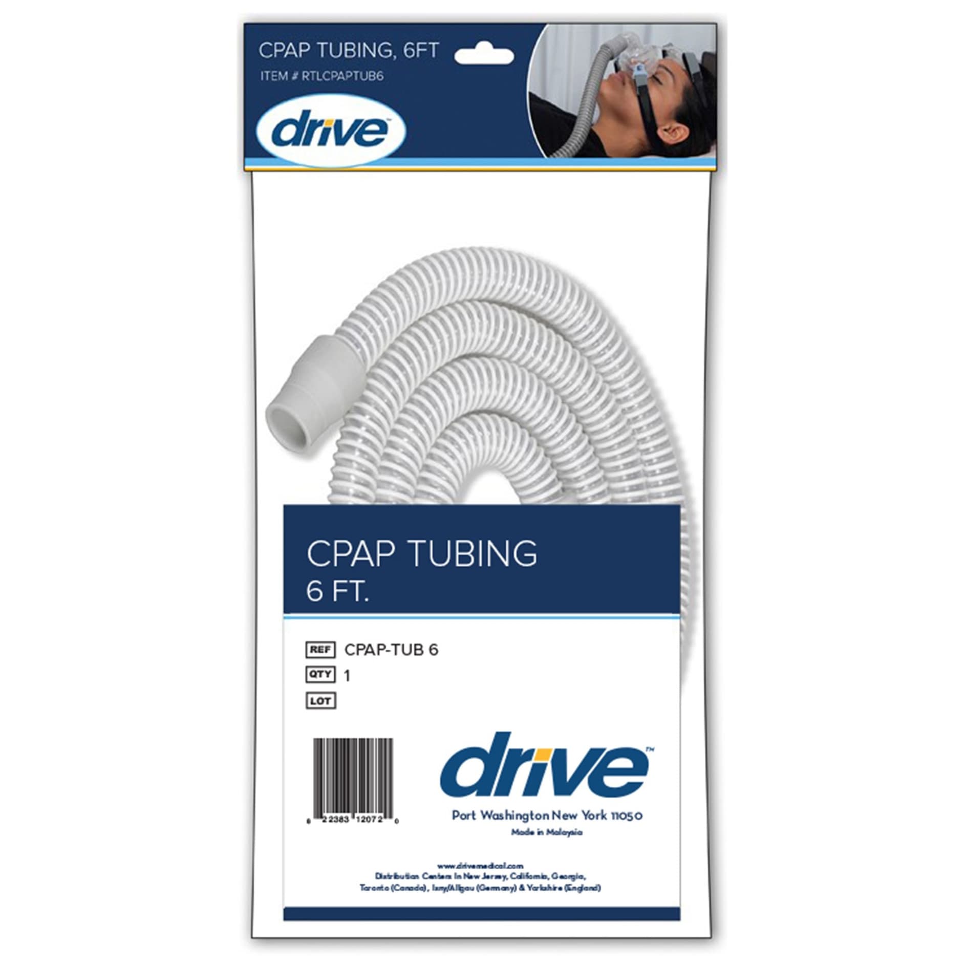 Drive Medical 6 Foot CPAP Tubing, 22 mm Cuffs