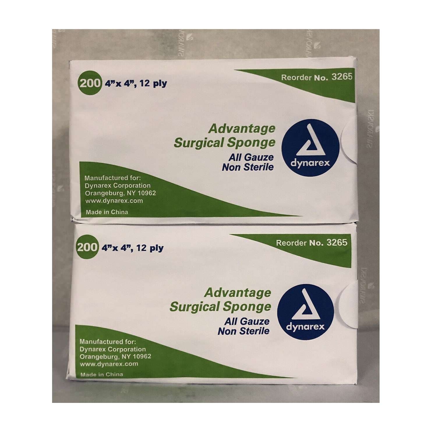 Dynarex Advantage Surgical Sponge, 12 Ply, 4 x 4 Inch - Case of 10 - Image 1