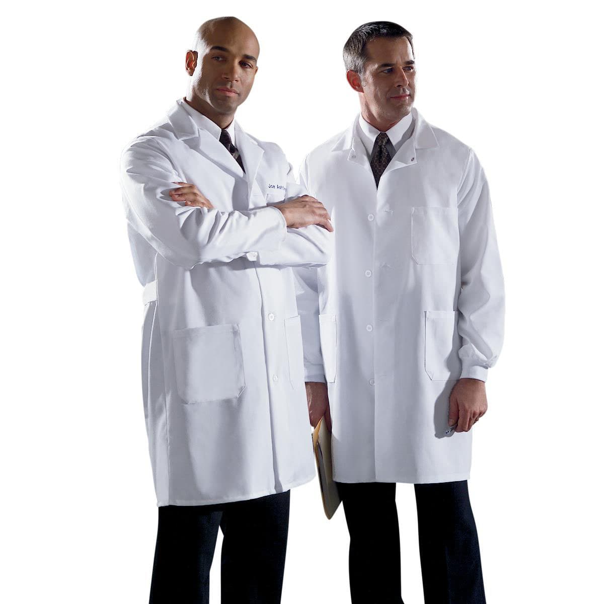 Medline Unisex Staff-Length Lab Coat, White, Size 36 - Image 1