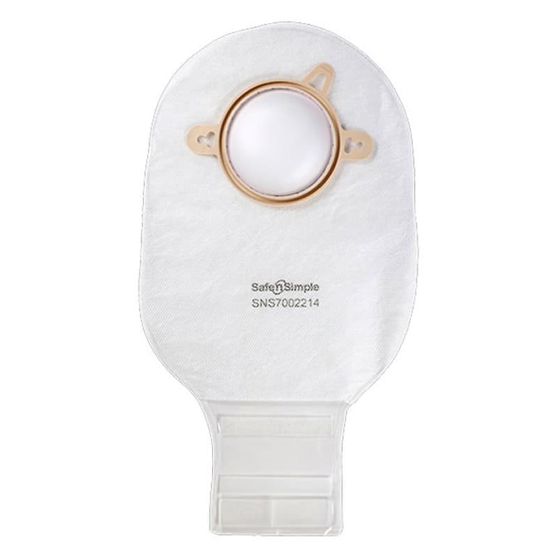 SimPurity 2-Piece Drainable Pouch, Transparent, 12", 2-3/4" Flange, 70 mm - Box of 10 - Image 1