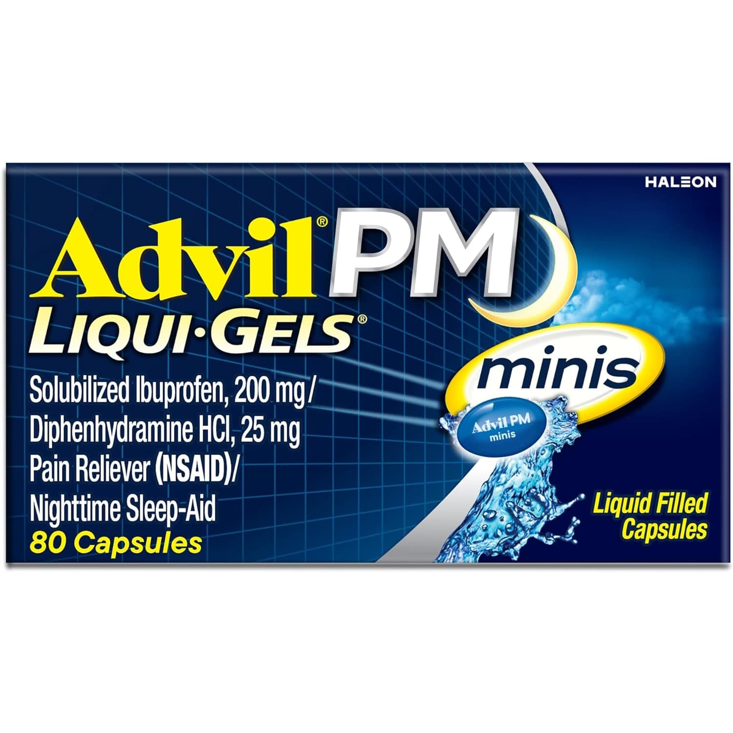 Advil PM Liqui-Gels Minis, Liquid Filled Capsules - Pack of 80